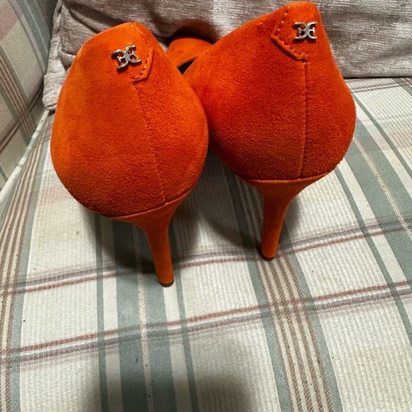Orange Suede Women's Heels - Picture 2 of 3